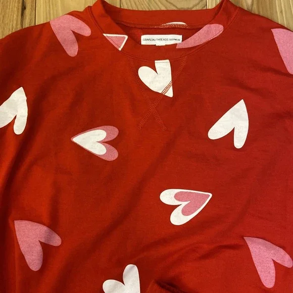 Brand New Grayson Thread Hearts Red Sleepwear Shorts XL - Picture 3 of 3